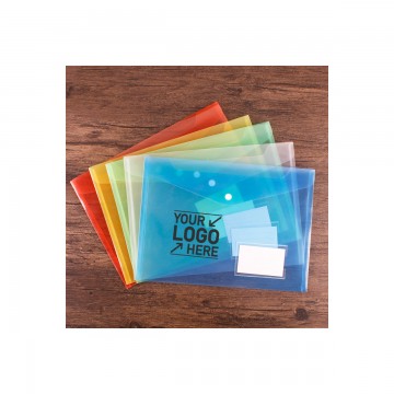 Transparent PP Portfolios A4 File Document Holder With Button